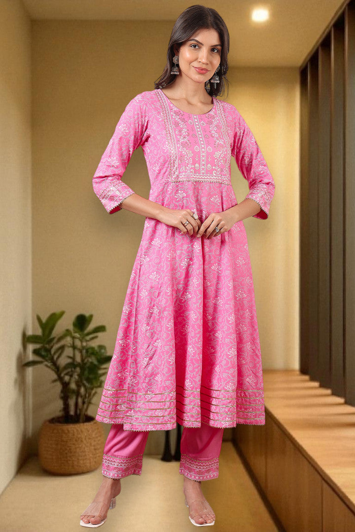 Festive Anarkali Kurta Set – Elegant Design with Dupatta