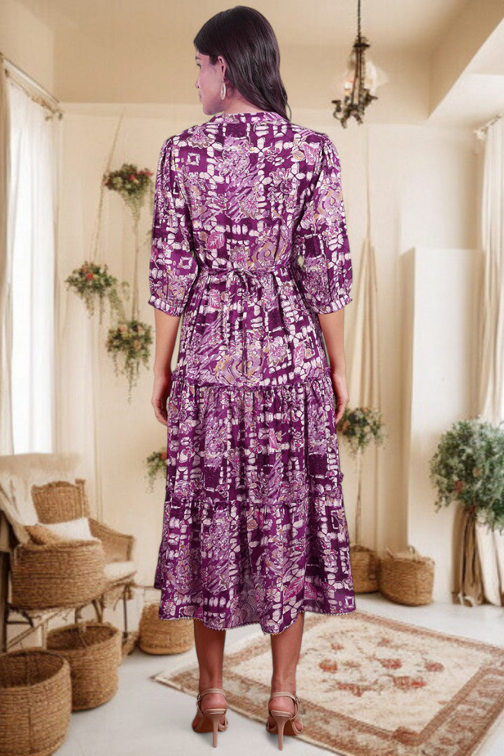 Elegant Printed Midi Dress For Every Occasion