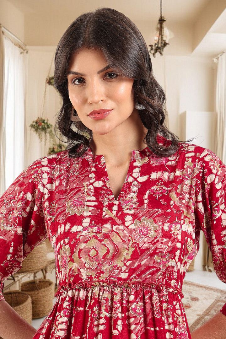 Elegant Printed Midi Dress For Every Occasion