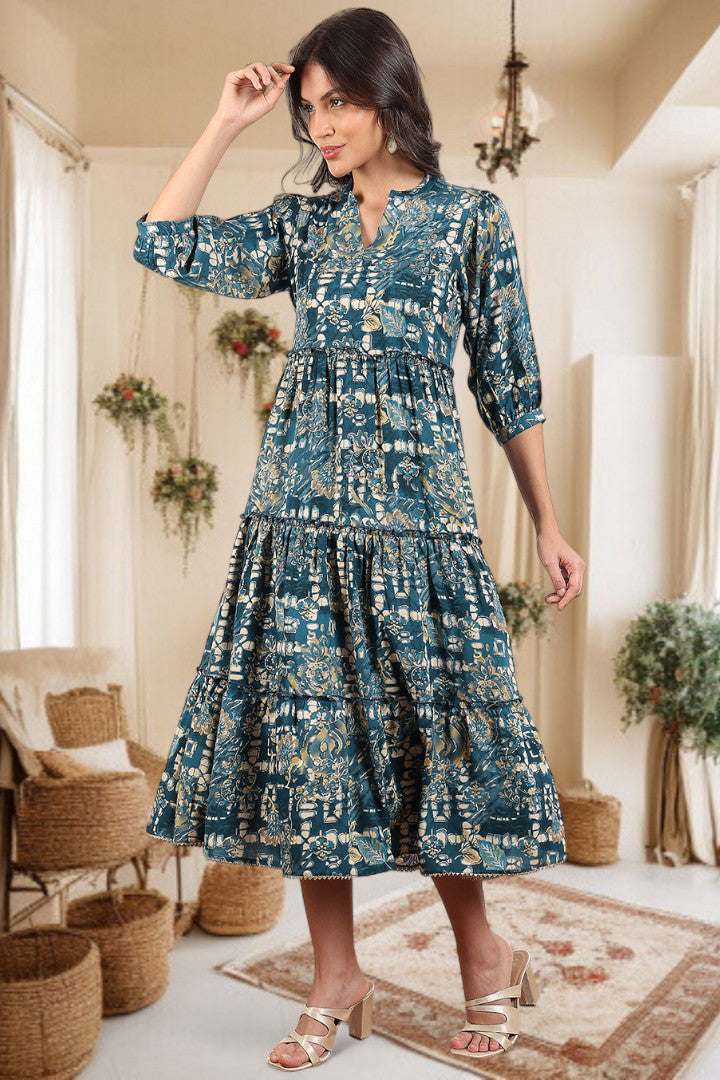 Elegant Printed Midi Dress For Every Occasion