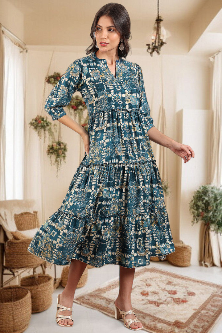 Elegant Printed Midi Dress For Every Occasion