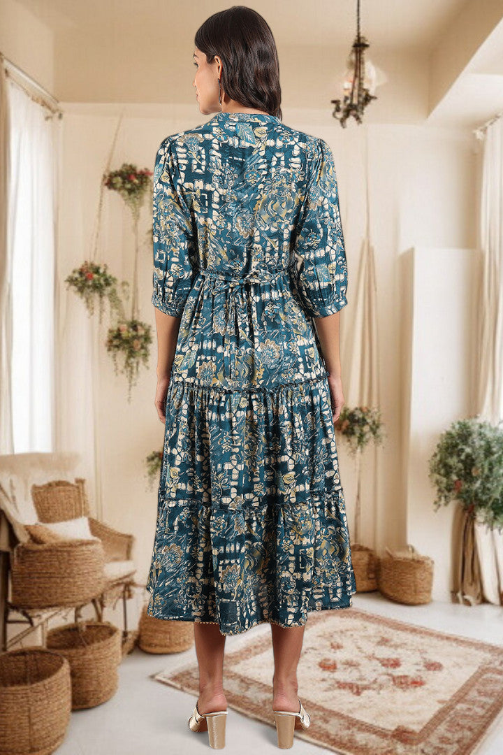 Elegant Printed Midi Dress For Every Occasion