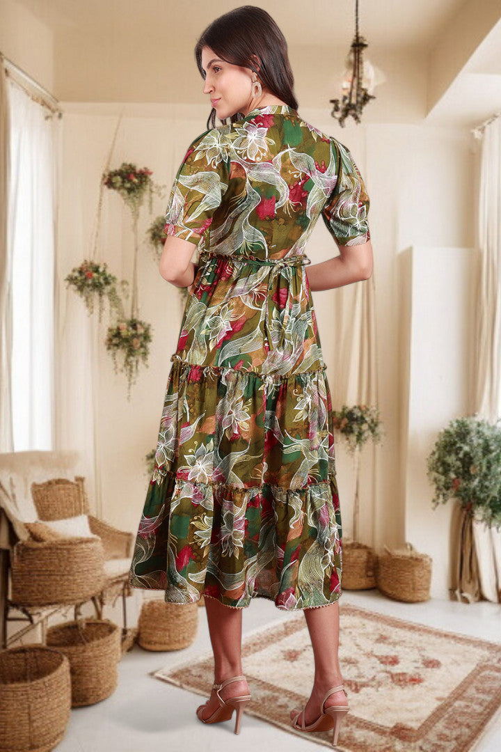 Elegant Printed Midi Dress For Every Occasion