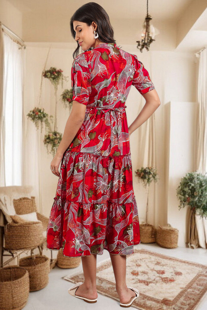 Elegant Printed Midi Dress For Every Occasion