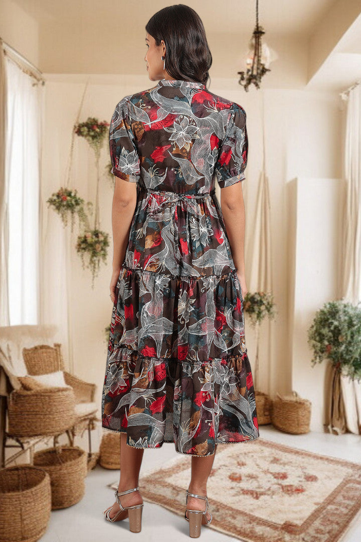 Elegant Printed Midi Dress For Every Occasion