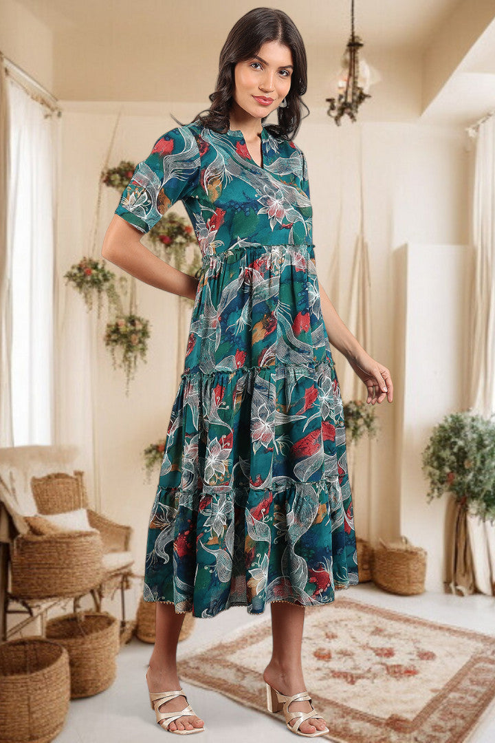 Elegant Printed Midi Dress For Every Occasion