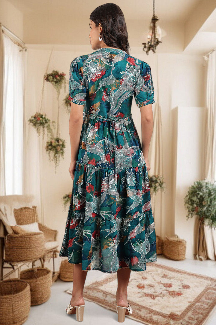 Elegant Printed Midi Dress For Every Occasion