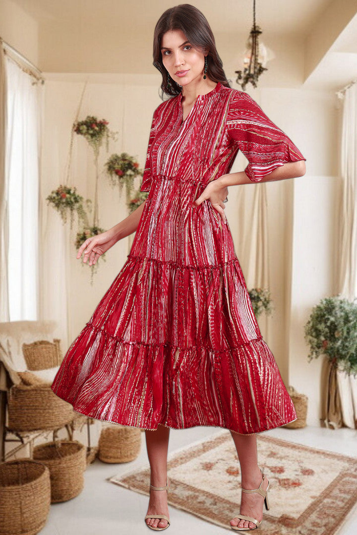 Elegant Printed Midi Dress For Every Occasion