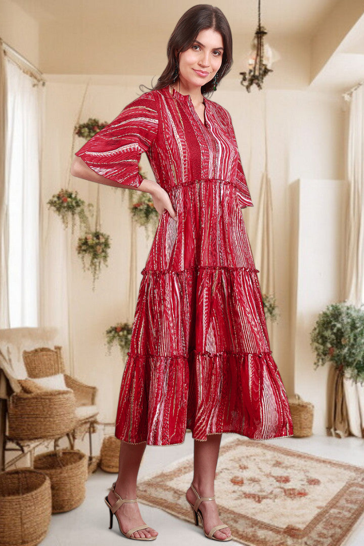 Elegant Printed Midi Dress For Every Occasion