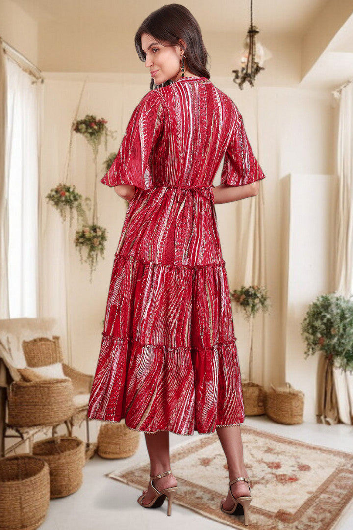 Elegant Printed Midi Dress For Every Occasion