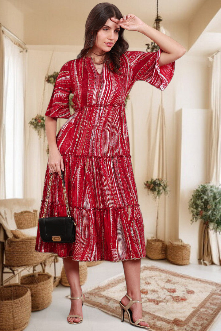 Elegant Printed Midi Dress For Every Occasion