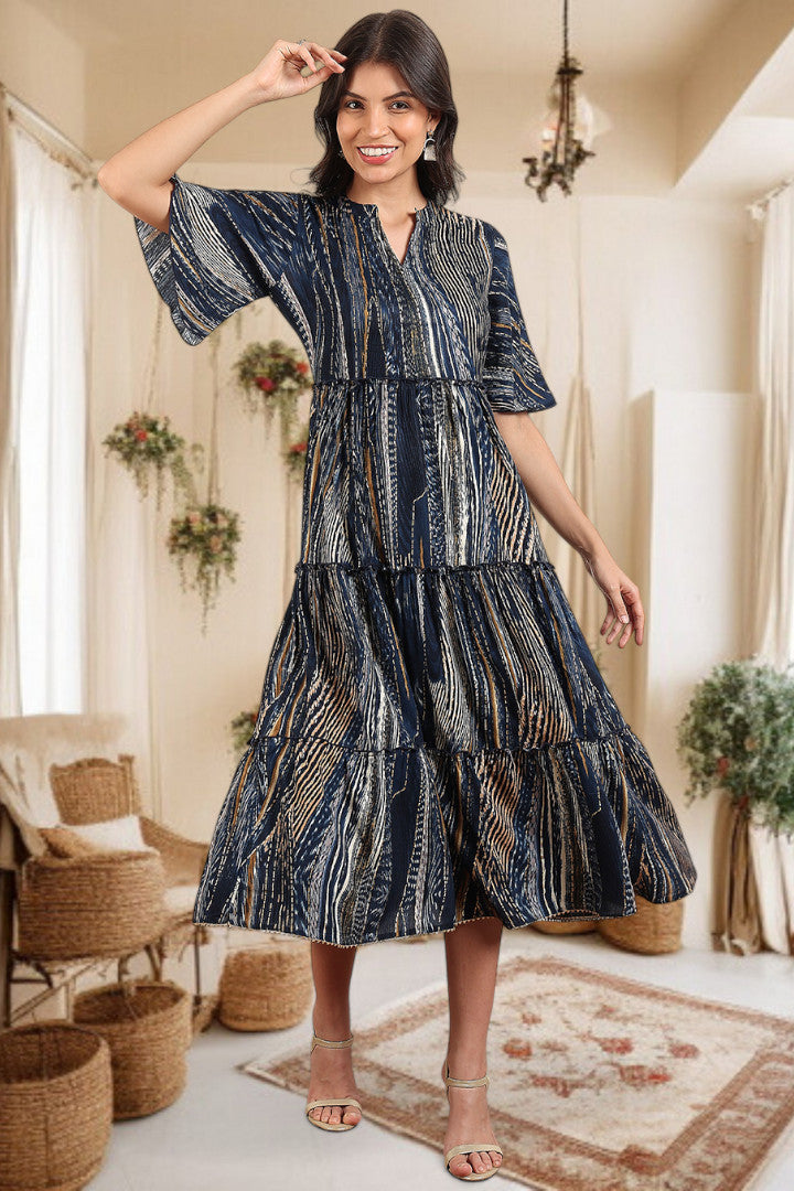 Elegant Printed Midi Dress For Every Occasion