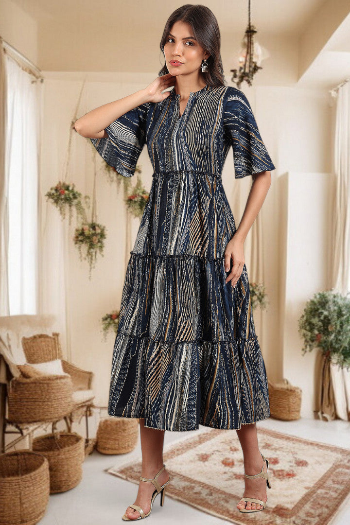 Elegant Printed Midi Dress For Every Occasion
