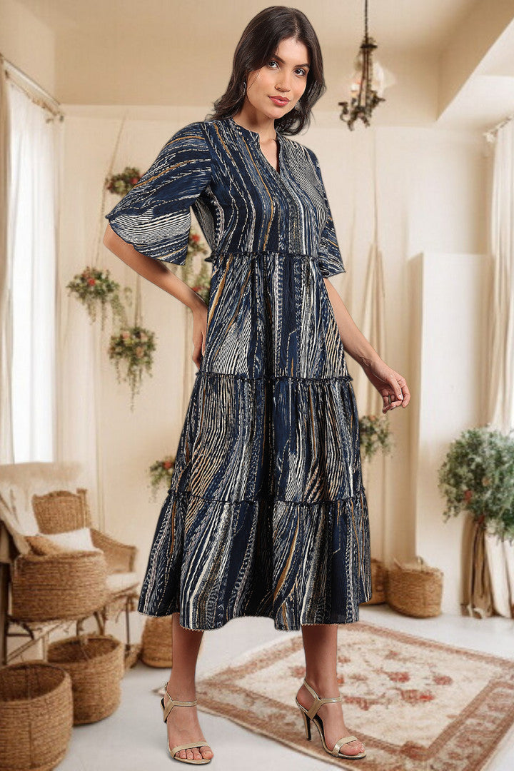 Elegant Printed Midi Dress For Every Occasion