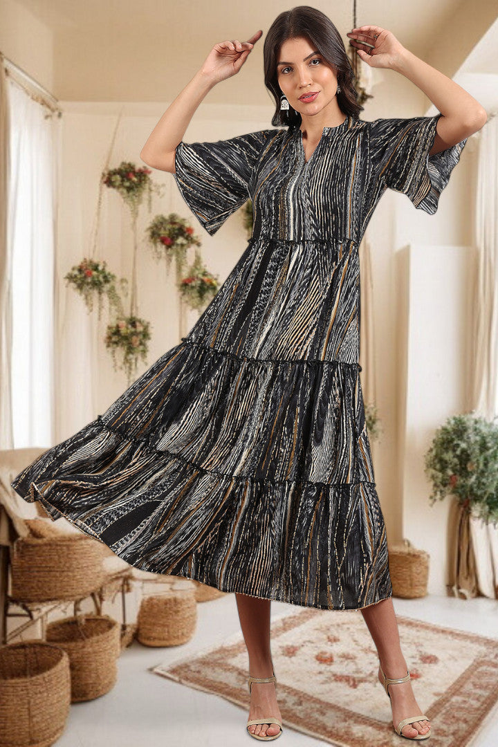 Elegant Printed Midi Dress For Every Occasion