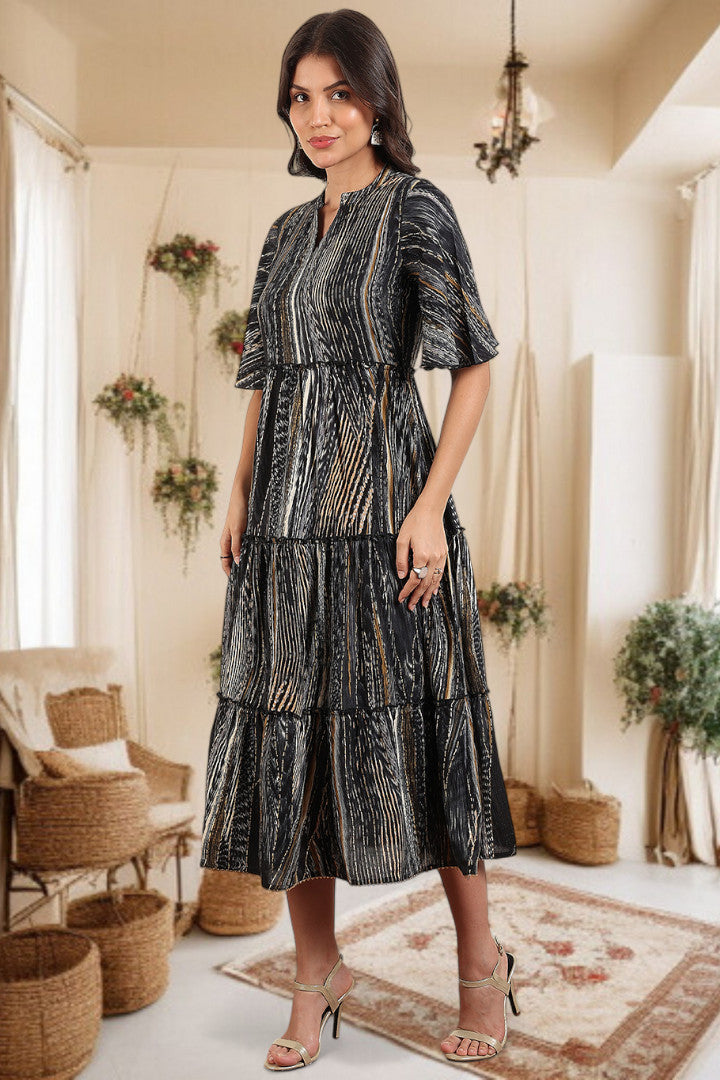 Elegant Printed Midi Dress For Every Occasion