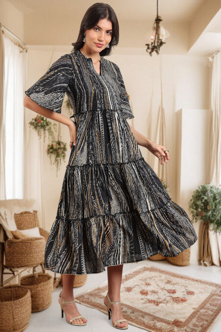 Elegant Printed Midi Dress For Every Occasion