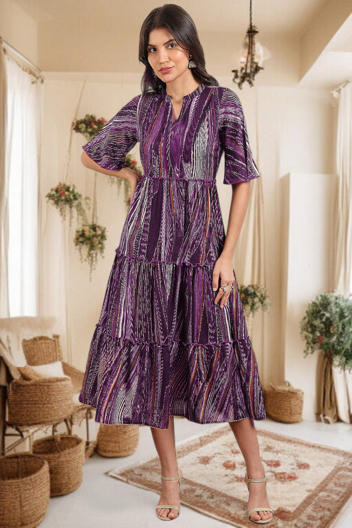 Elegant Printed Midi Dress For Every Occasion