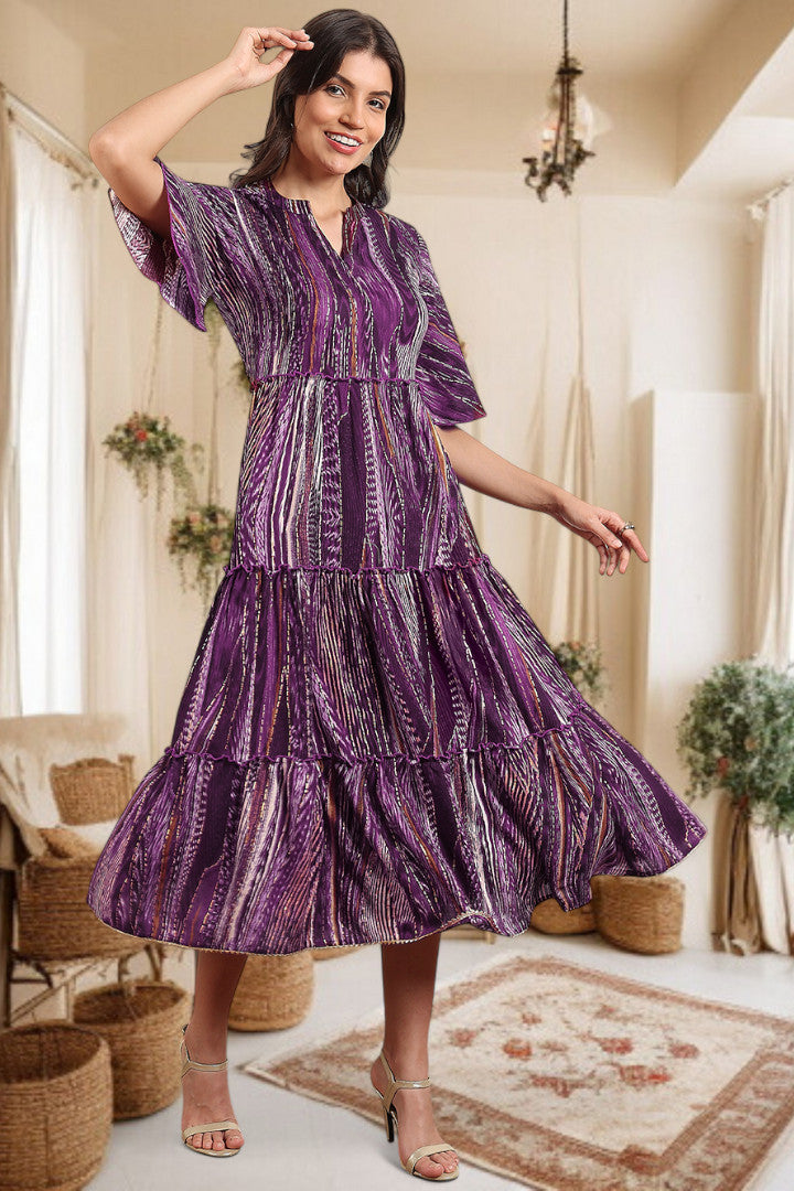 Elegant Printed Midi Dress For Every Occasion
