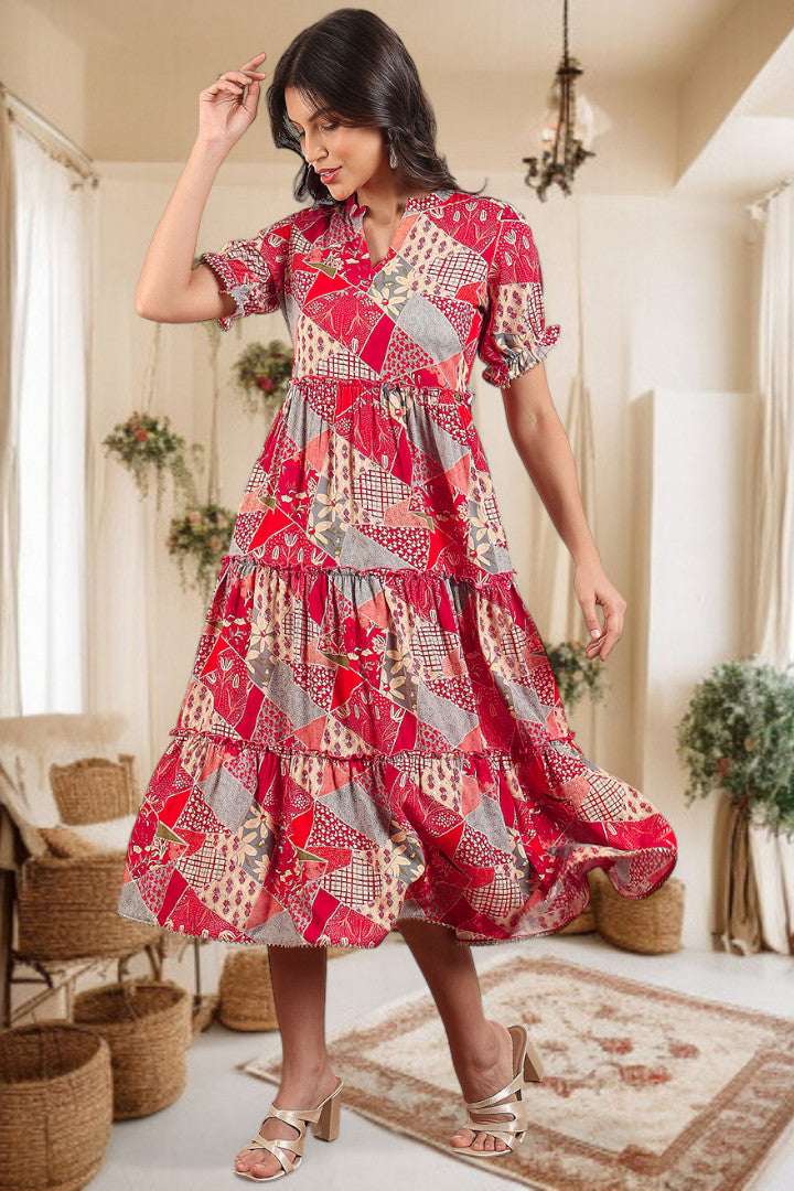 Elegant Printed Midi Dress For Every Occasion