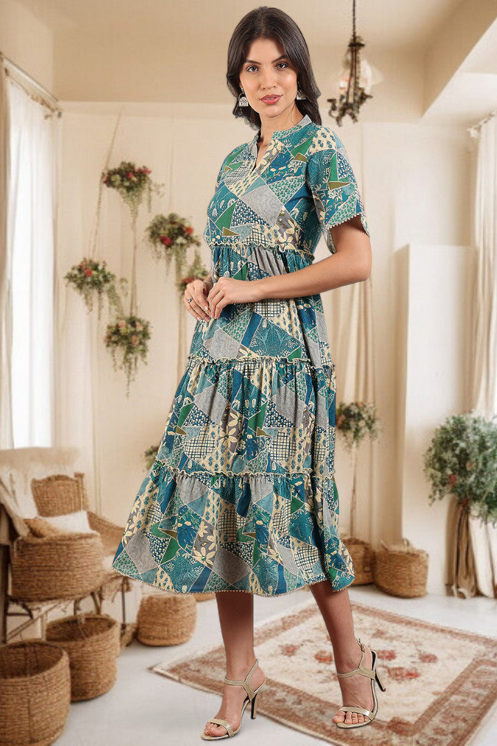 Elegant Printed Midi Dress For Every Occasion