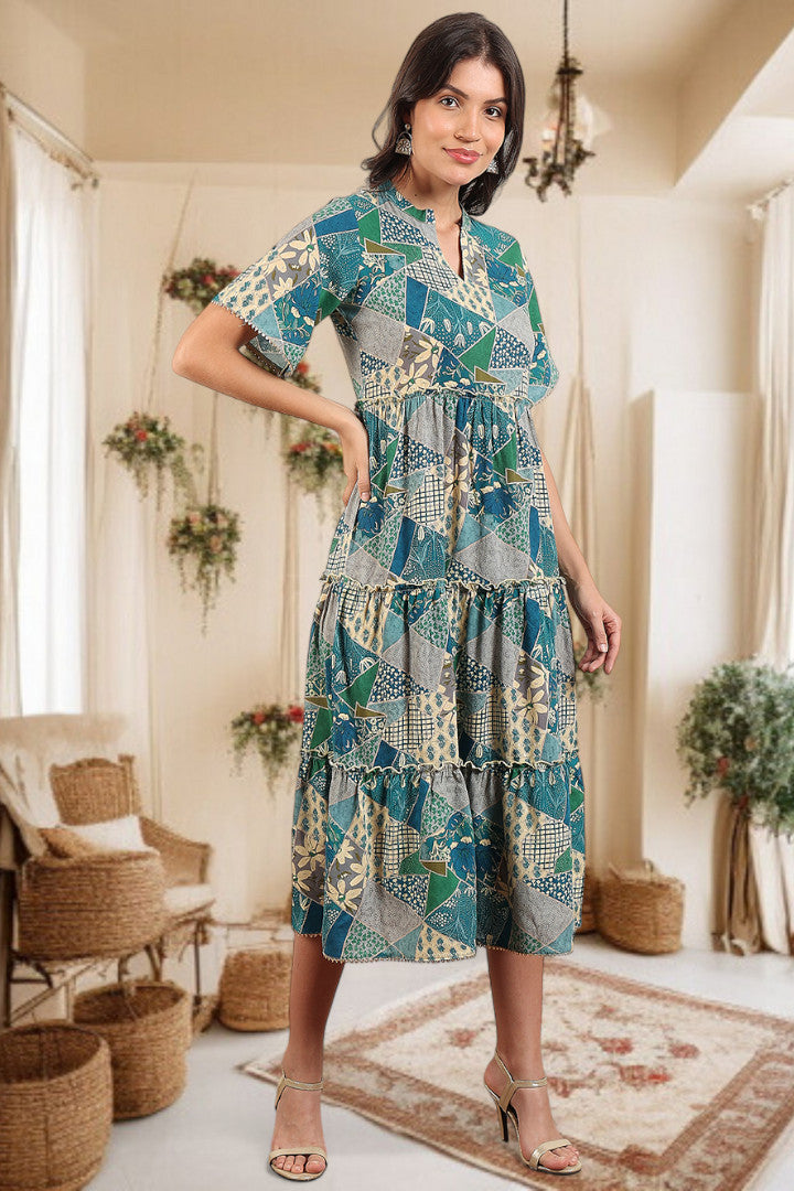 Elegant Printed Midi Dress For Every Occasion