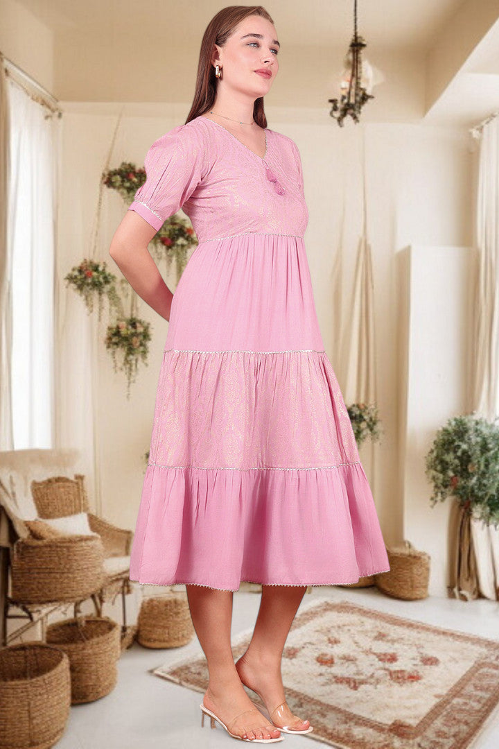 Ethereal Elegance- Stylish Casual & Party Wear Midi Dress
