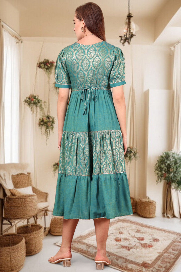 Ethereal Elegance- Stylish Casual & Party Wear Midi Dress