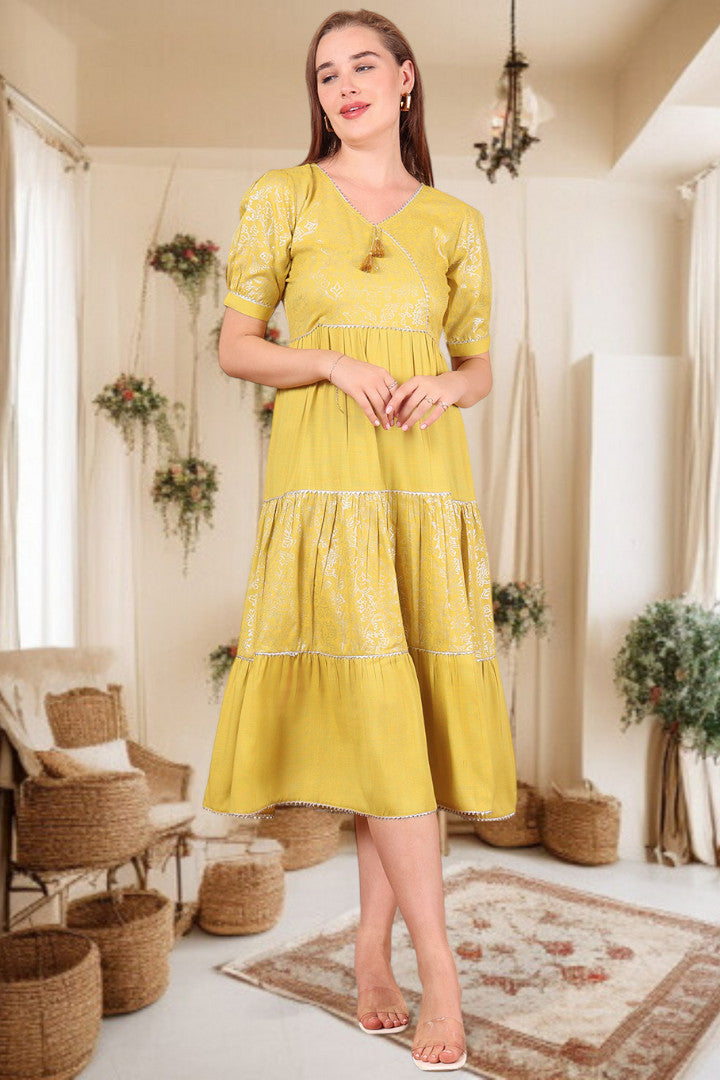 Ethereal Elegance- Stylish Casual & Party Wear Midi Dress