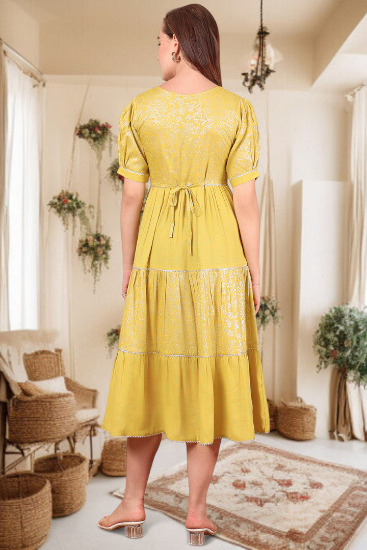 Ethereal Elegance- Stylish Casual & Party Wear Midi Dress