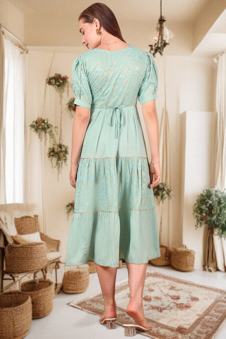 Ethereal Elegance- Stylish Casual & Party Wear Midi Dress