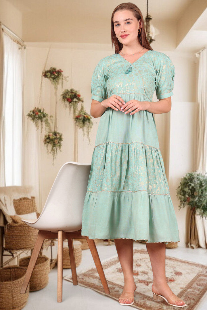 Ethereal Elegance- Stylish Casual & Party Wear Midi Dress