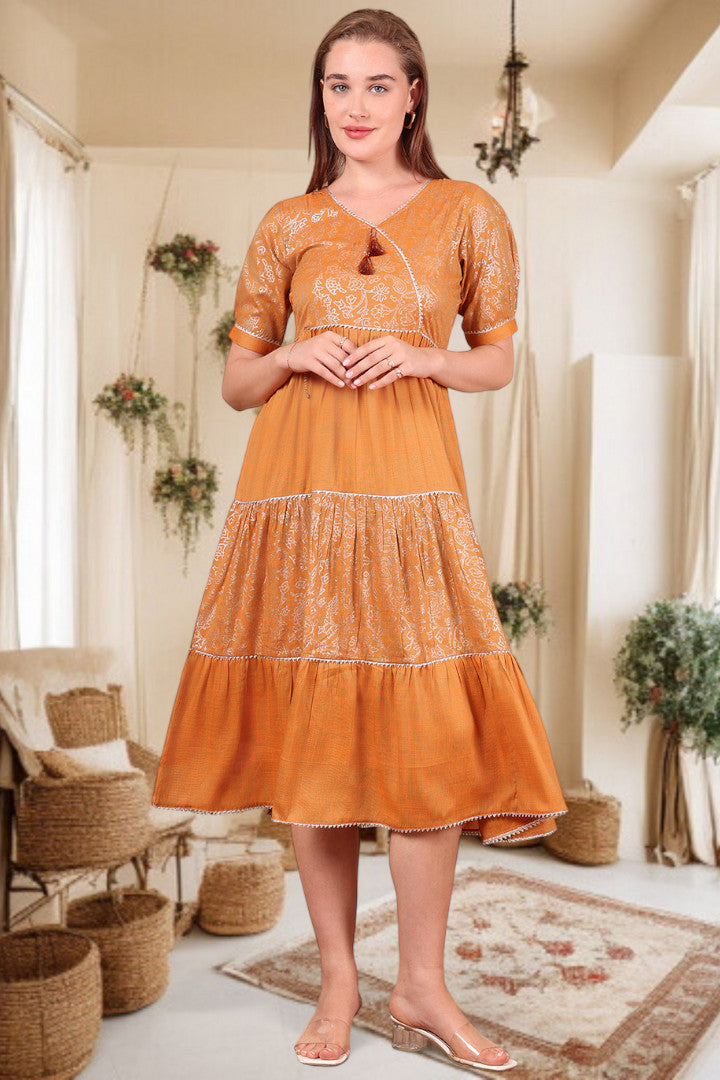Ethereal Elegance- Stylish Casual & Party Wear Midi Dress