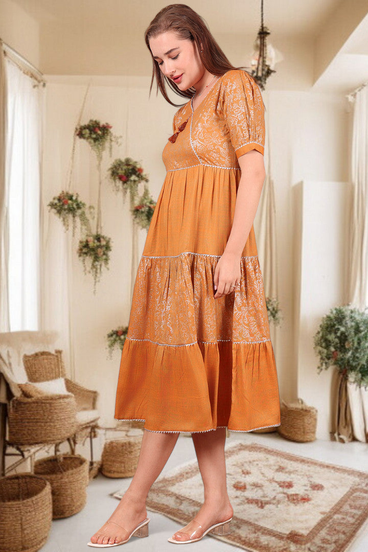 Ethereal Elegance- Stylish Casual & Party Wear Midi Dress