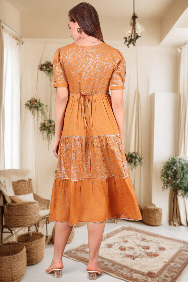 Ethereal Elegance- Stylish Casual & Party Wear Midi Dress