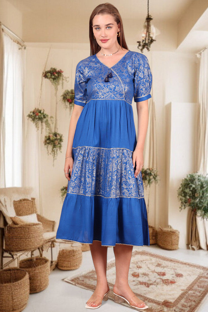Ethereal Elegance- Stylish Casual & Party Wear Midi Dress
