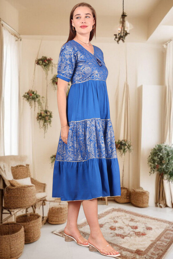 Ethereal Elegance- Stylish Casual & Party Wear Midi Dress