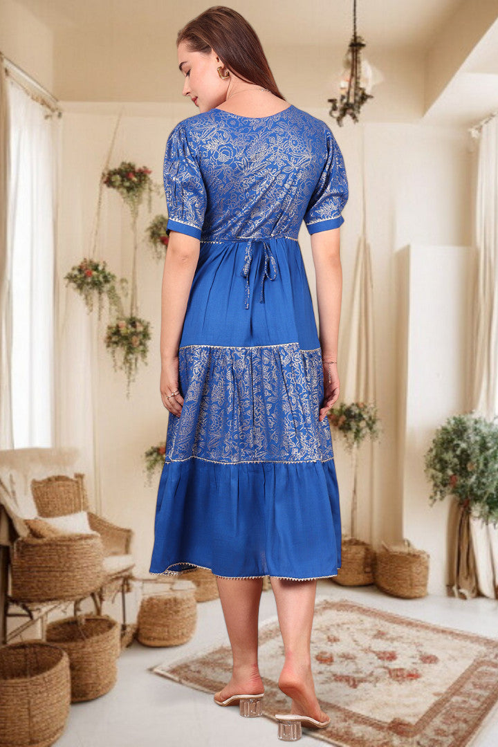 Ethereal Elegance- Stylish Casual & Party Wear Midi Dress