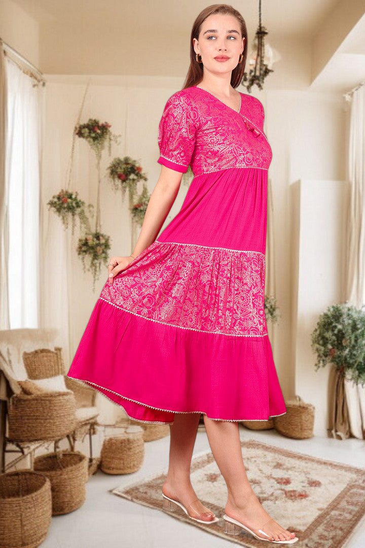 Ethereal Elegance- Stylish Casual & Party Wear Midi Dress