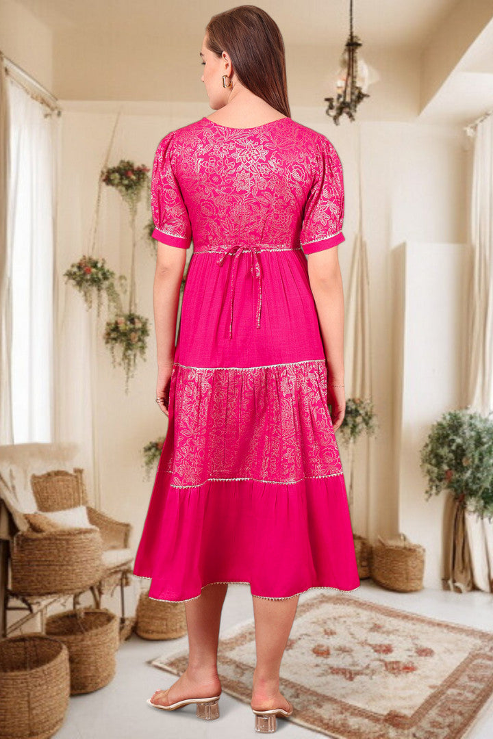 Ethereal Elegance- Stylish Casual & Party Wear Midi Dress