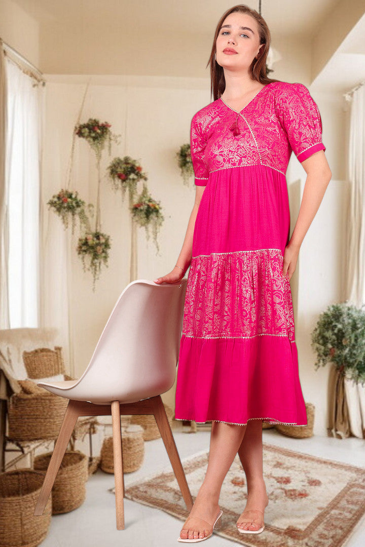 Ethereal Elegance- Stylish Casual & Party Wear Midi Dress