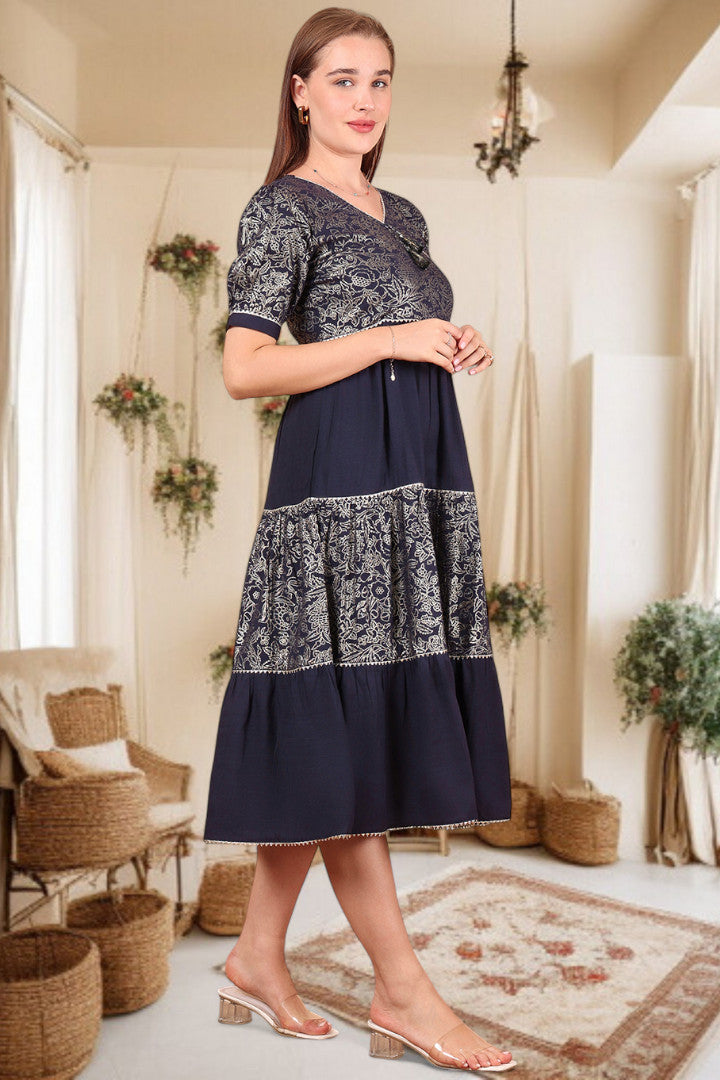 Ethereal Elegance- Stylish Casual & Party Wear Midi Dress