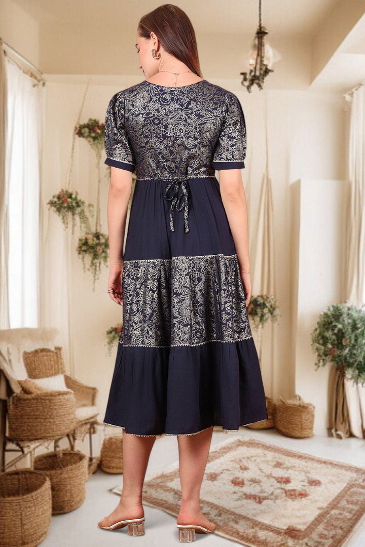 Ethereal Elegance- Stylish Casual & Party Wear Midi Dress