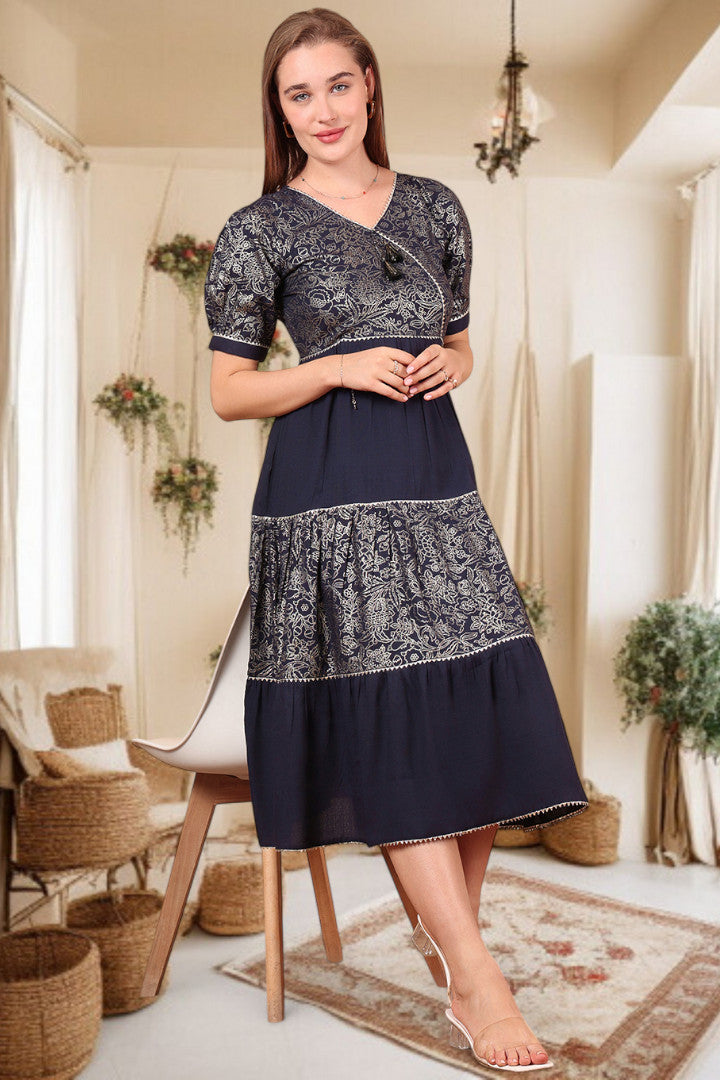 Ethereal Elegance- Stylish Casual & Party Wear Midi Dress