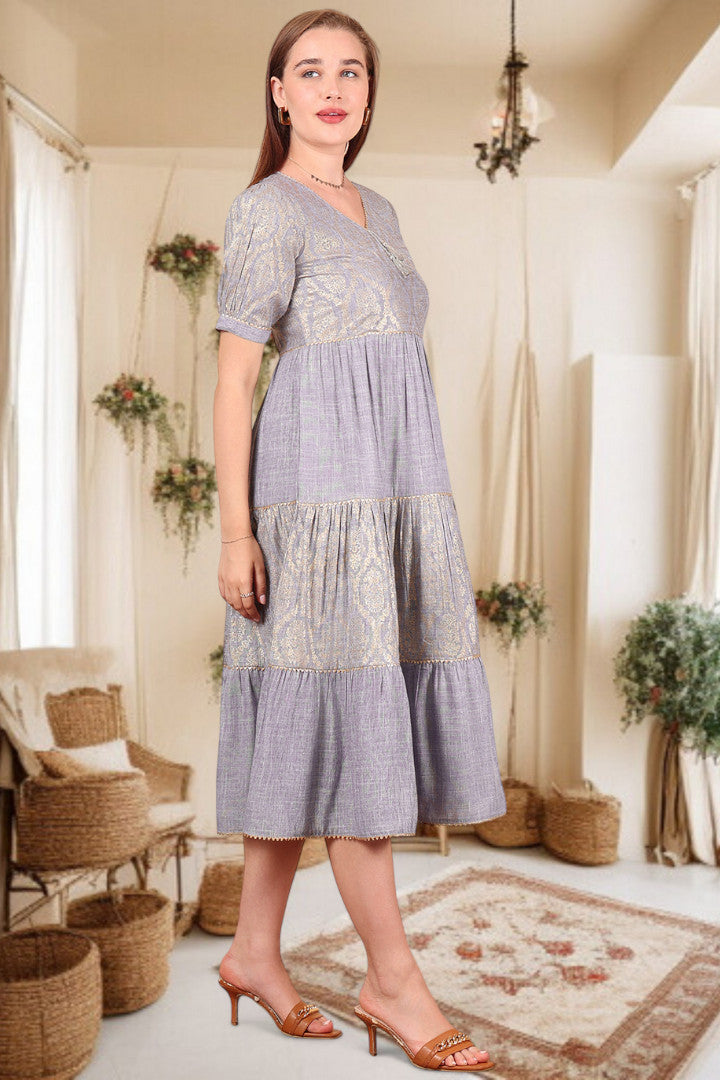 Ethereal Elegance- Stylish Casual & Party Wear Midi Dress