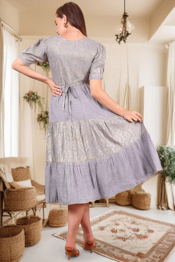 Ethereal Elegance- Stylish Casual & Party Wear Midi Dress