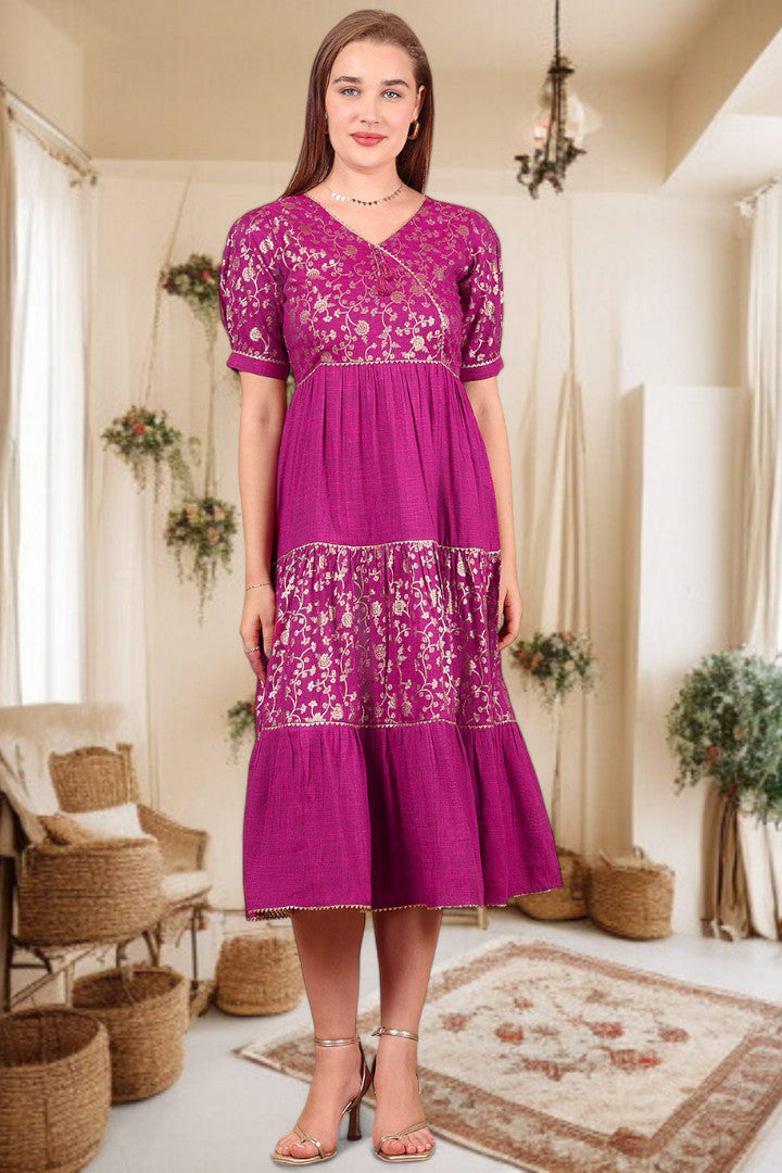 Ethereal Elegance- Stylish Casual & Party Wear Midi Dress
