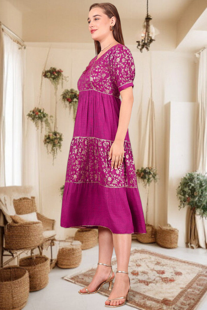Ethereal Elegance- Stylish Casual & Party Wear Midi Dress
