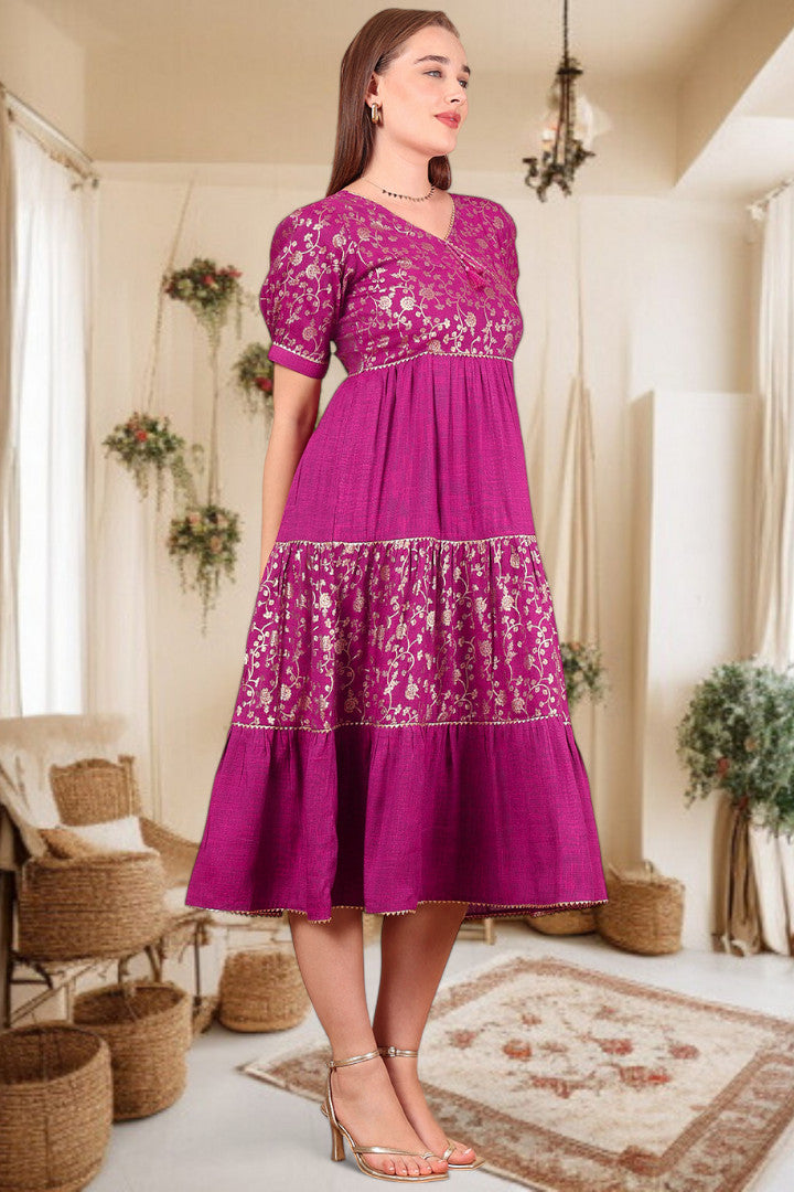 Ethereal Elegance- Stylish Casual & Party Wear Midi Dress