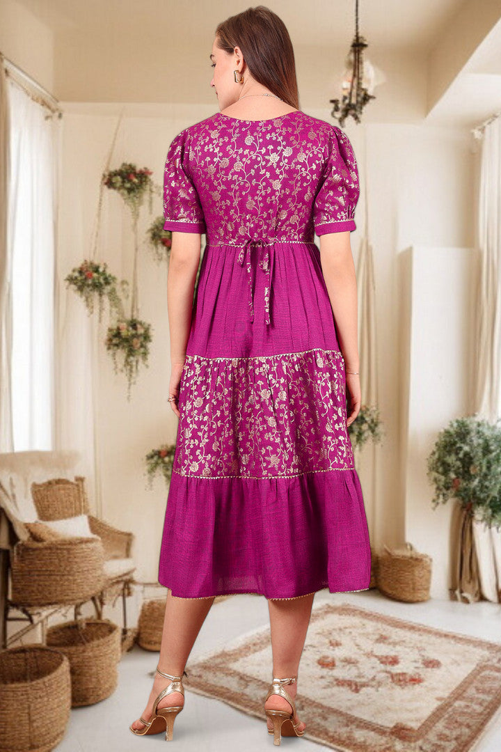 Ethereal Elegance- Stylish Casual & Party Wear Midi Dress